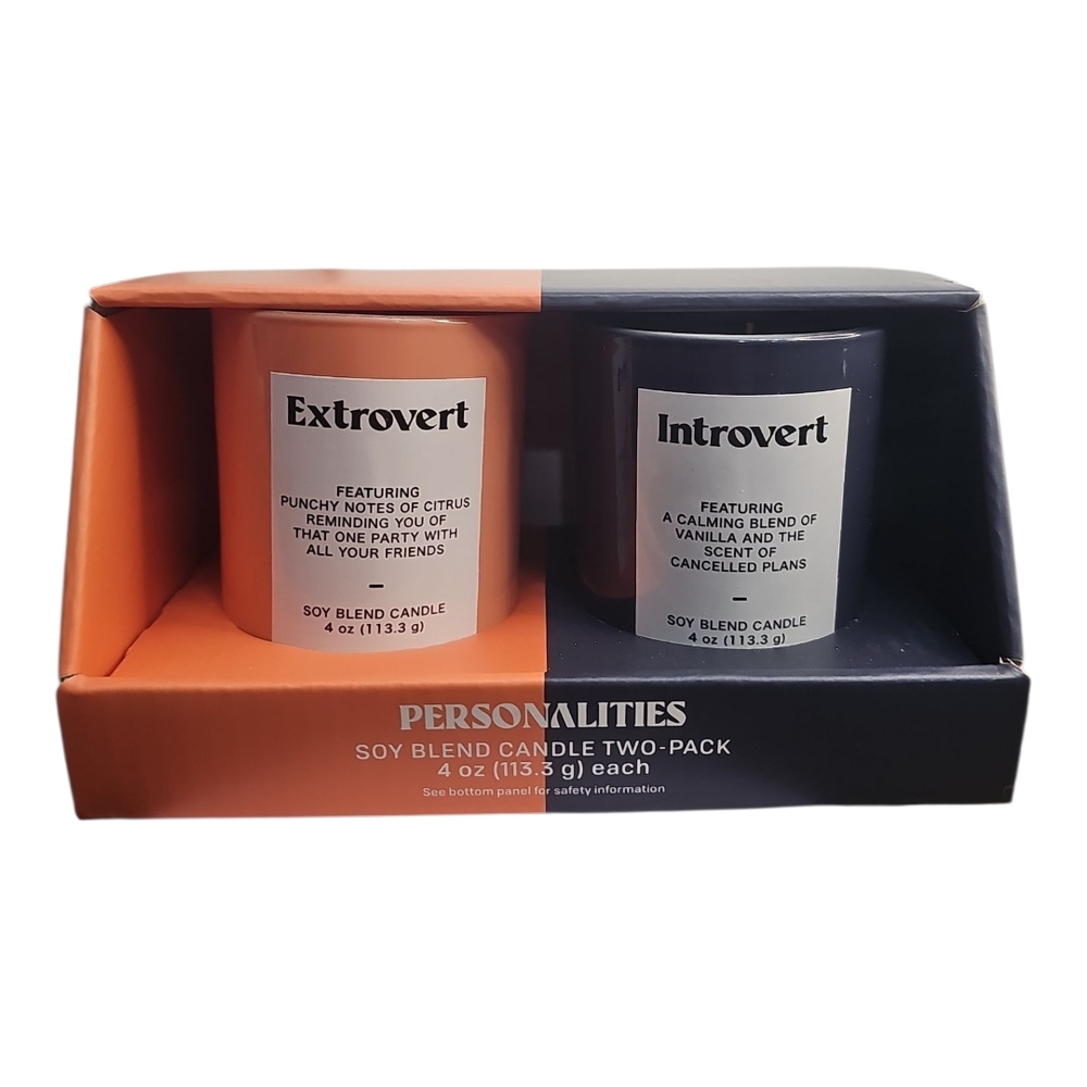 New Personalities Soy Blend Candle‎ Two-Pack - Orange and Blue